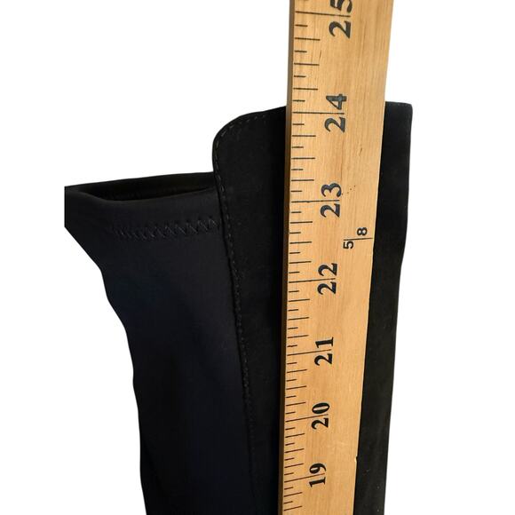 J.Crew Black Over-the-Knee Stretch Suede Flat Riding Boots Women’s Size 11 - Picture 9 of 12